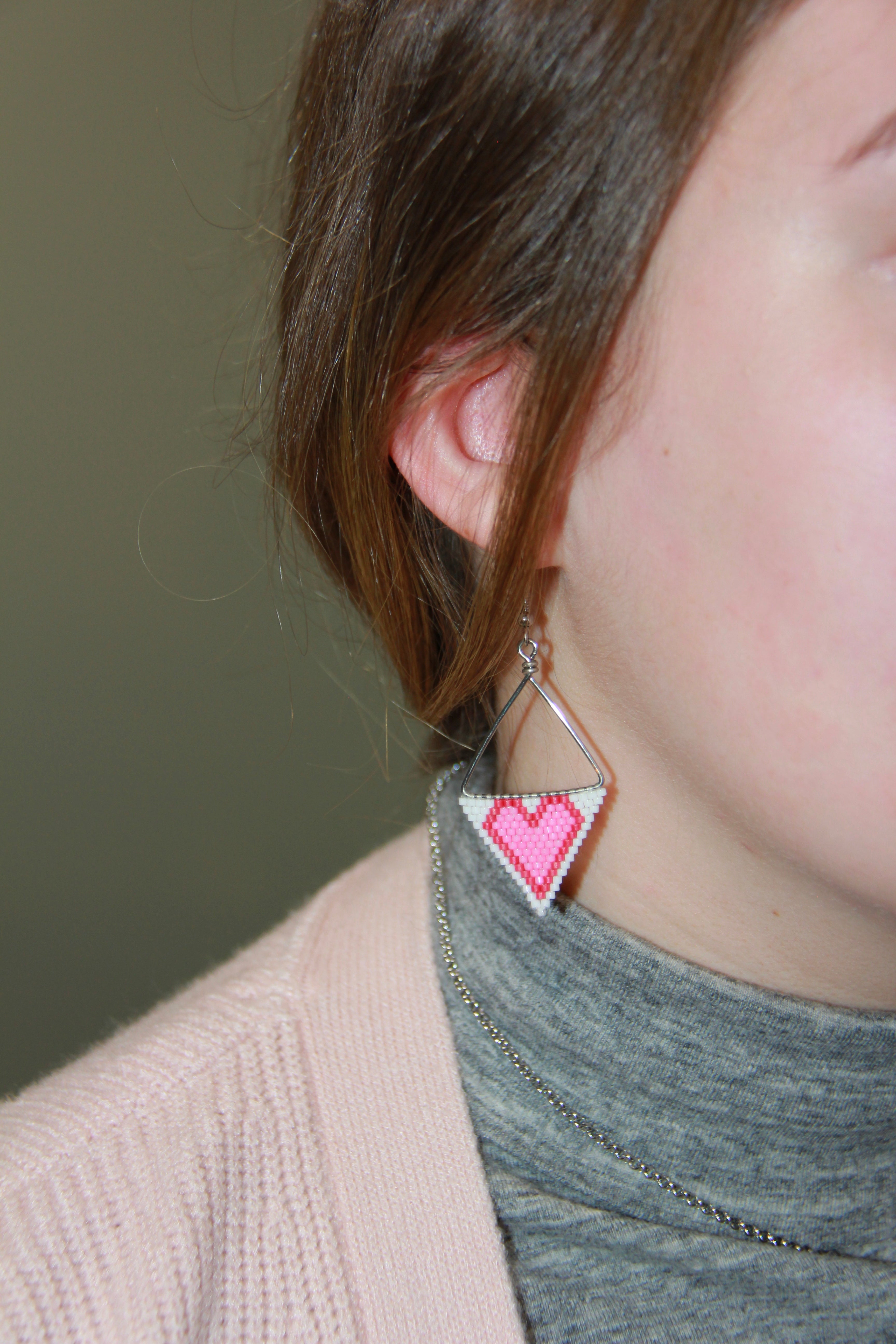 Triangle Heart Earrings