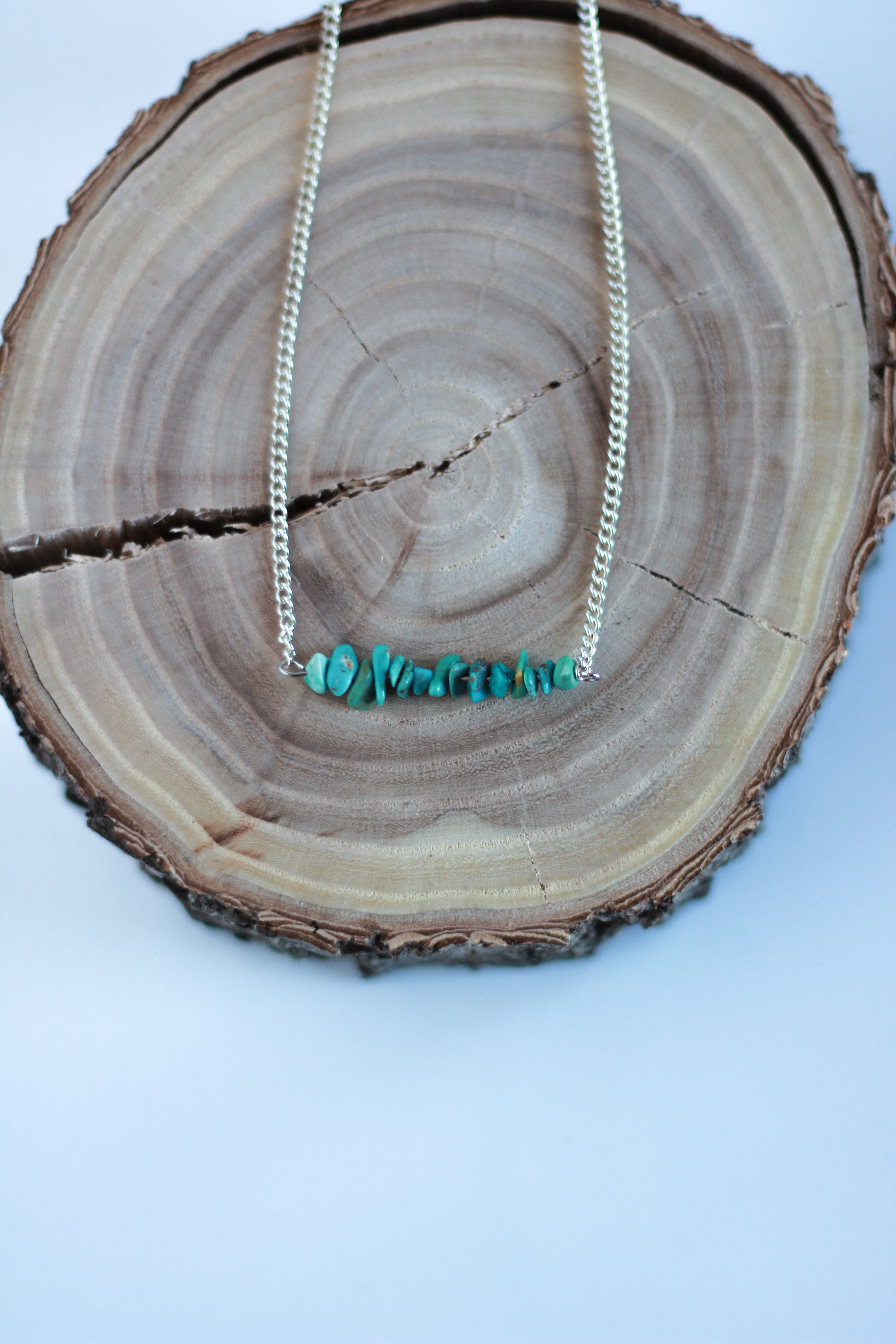 Genuine Turquoise Bar Necklace