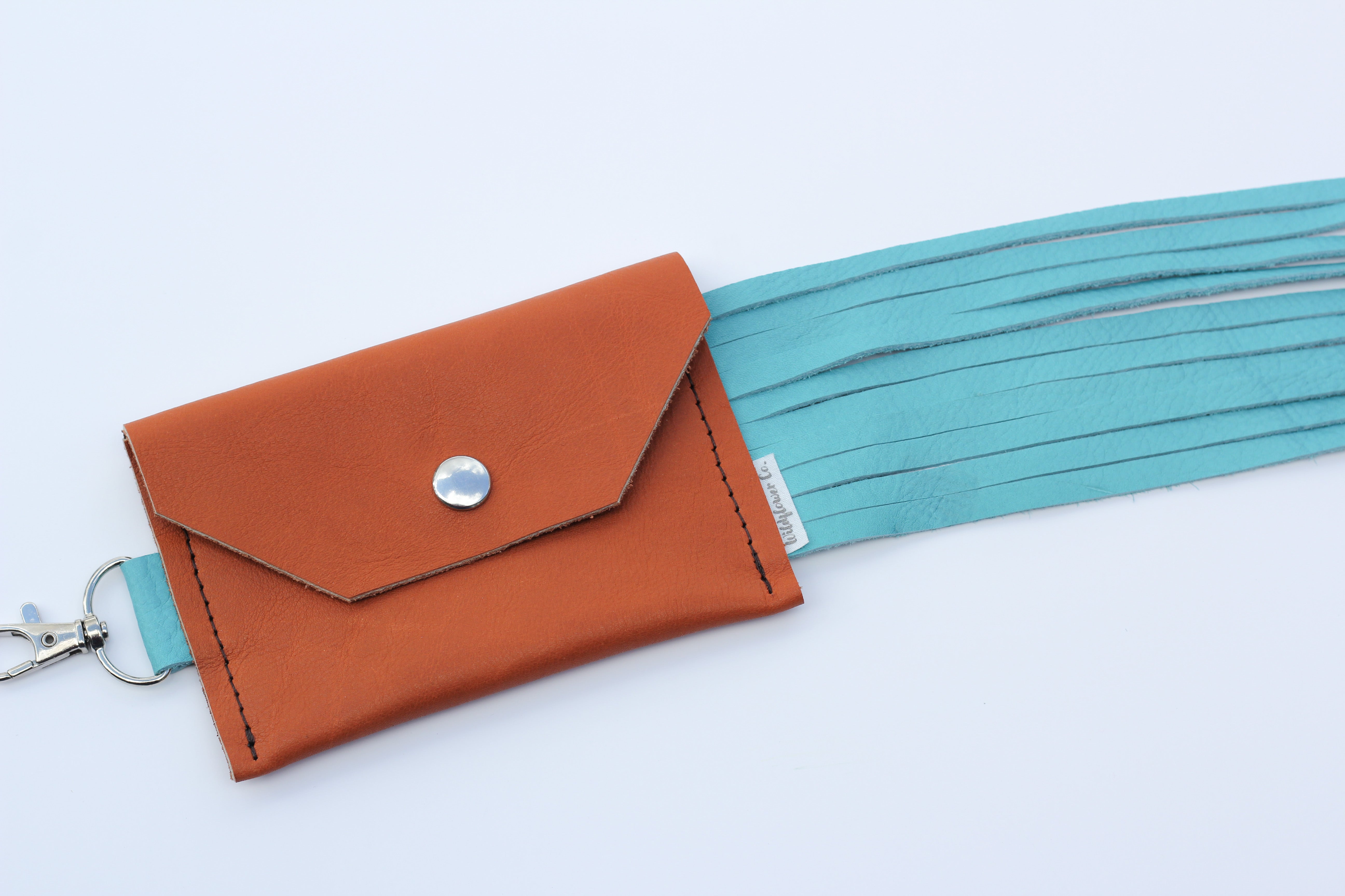 Brown Leather Card Wallet - Fringe