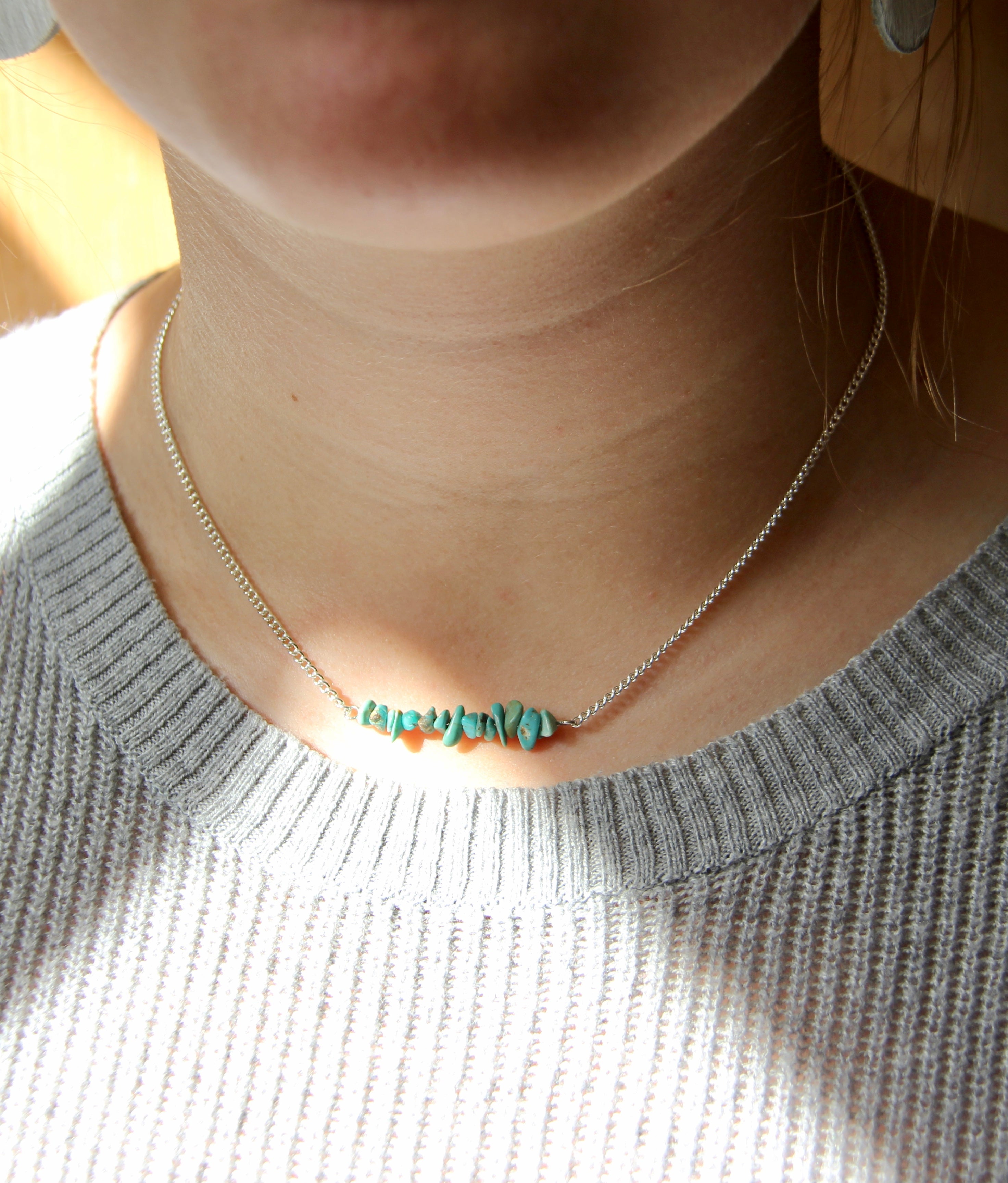 Genuine Turquoise Bar Necklace